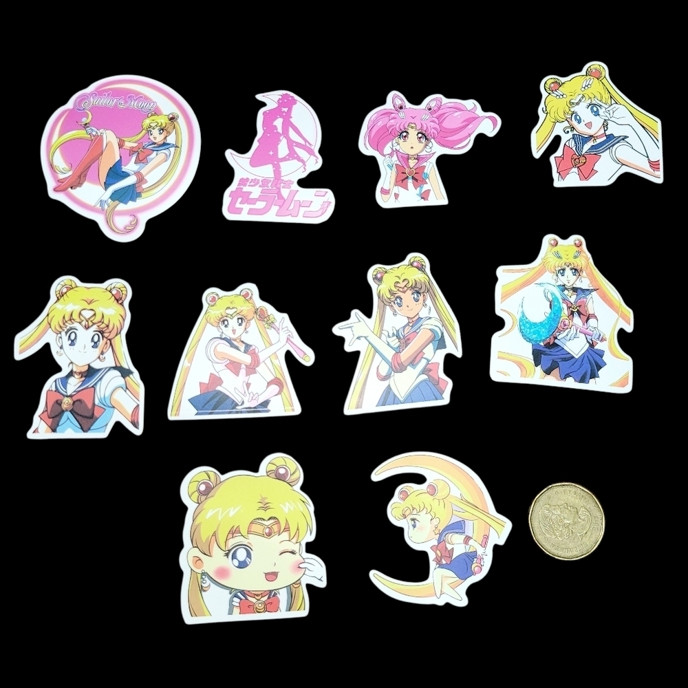 3/$20 10pcs Brand New Waterproof Sailor Moon Stickers #e